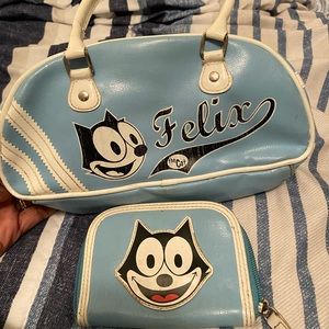 Old school Felix the cat bag with matching wallet